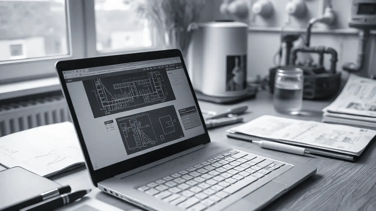 Plans and survey data produced by Central heating system