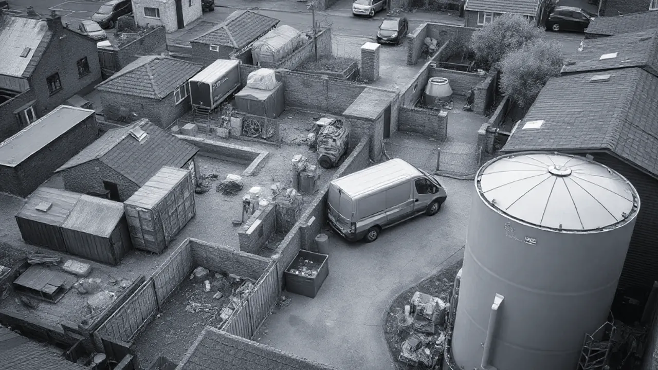 An elevated view across a site relevant to Croydon domestic plumbing near London